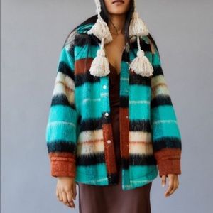 Urban Outfitters Brushed Plaid Oversized M or XS Jacket NWT